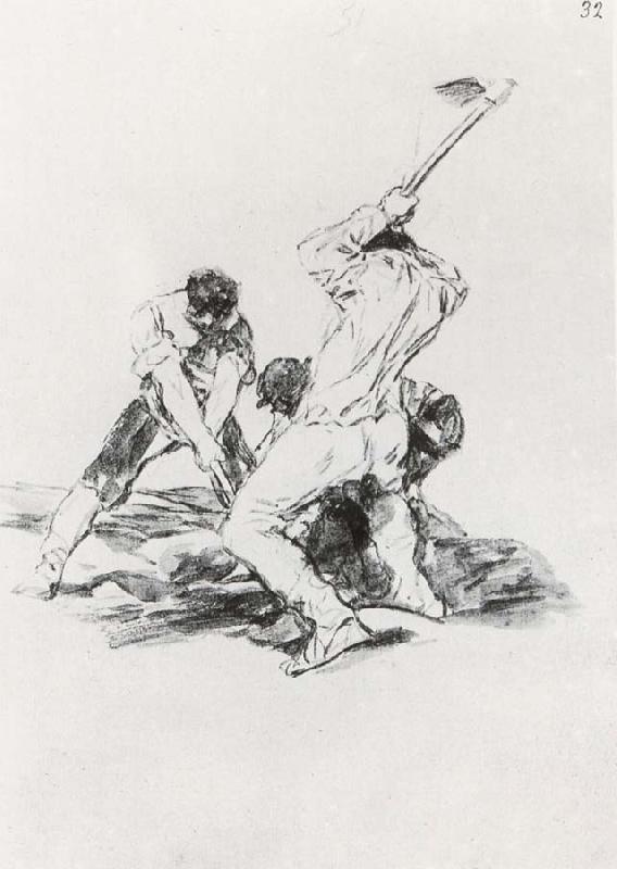 Francisco Goya Three Men Digging oil painting image